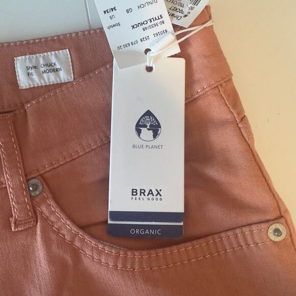 NWT BRAX Chuck Modern Fit Hi-Flex Lightweight Pants Peach Size 34x34 Sustainable - Picture 8 of 10